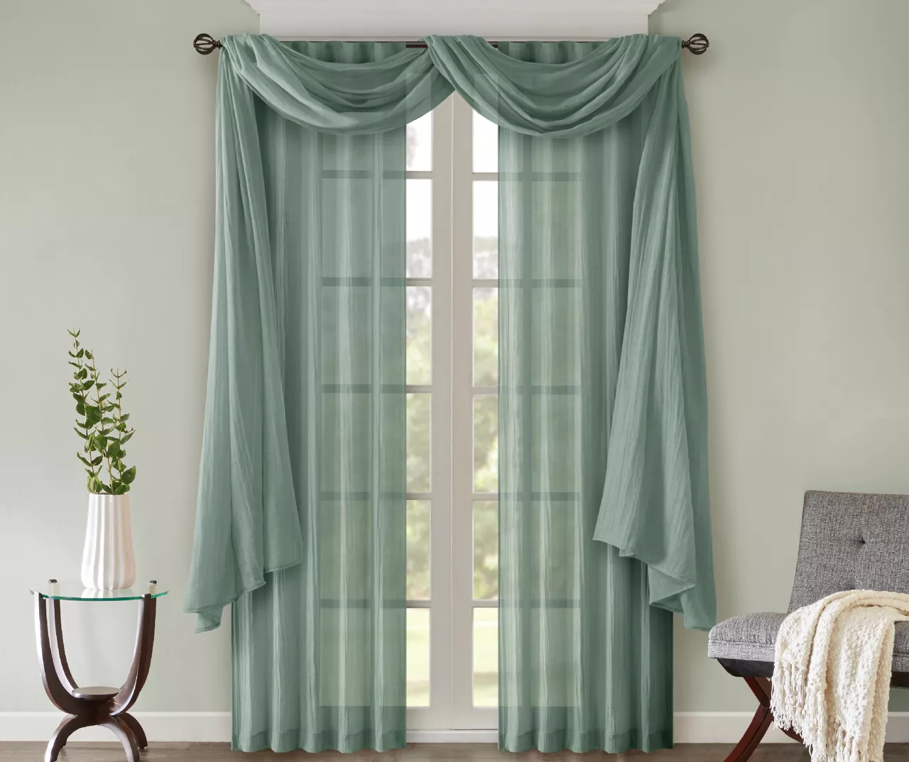 Avery Crushed Sheer Rod Pocket Curtain Panel Pair - Image 14