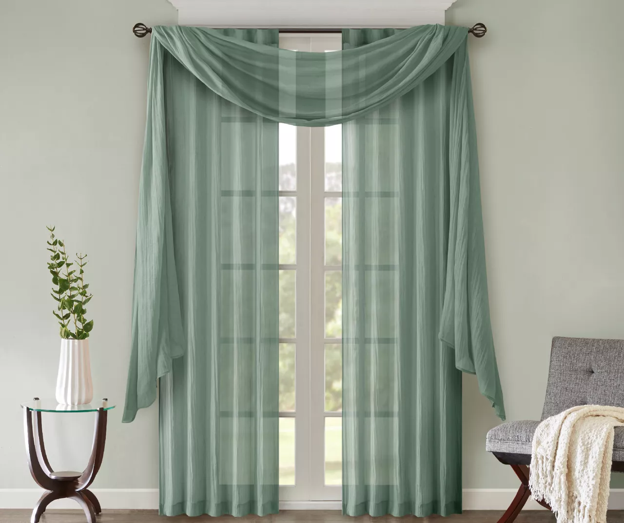 Avery Crushed Sheer Rod Pocket Curtain Panel Pair - Image 15