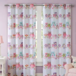 Striking Owl Blackout Grommet Curtain Panel, (63")