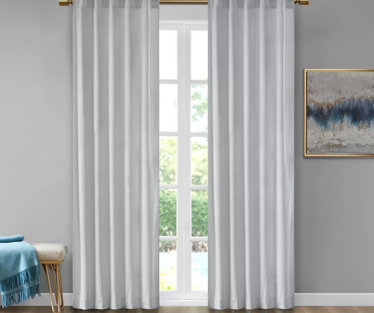 Bryce Velvet Room-Darkening Rod Pocket Curtain Panel Pair - Image 2