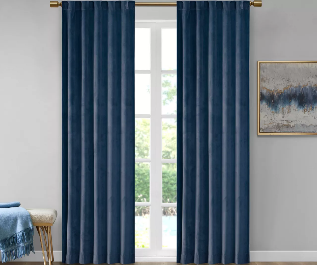 Bryce Velvet Room-Darkening Rod Pocket Curtain Panel Pair - Image 3