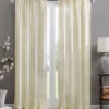 Clarissa Diamond Ivory Sheer Rod Pocket Curtain Panel, (95")