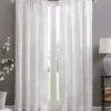 Clarissa Diamond White Sheer Rod Pocket Curtain Panel, (84")