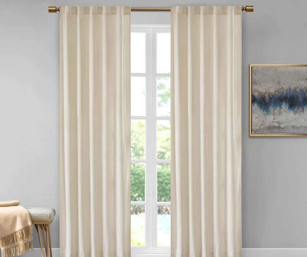 Bryce Velvet Room-Darkening Rod Pocket Curtain Panel Pair