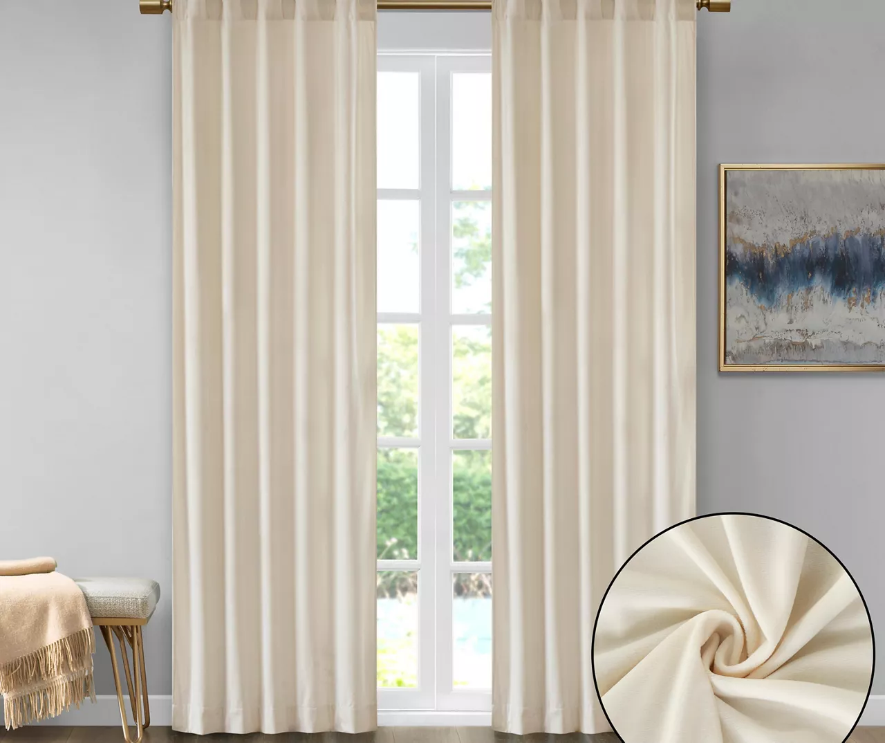 Bryce Velvet Room-Darkening Rod Pocket Curtain Panel Pair - Image 6