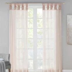 Persis Voile Sheer Twisted Tab Curtain Panel Pair