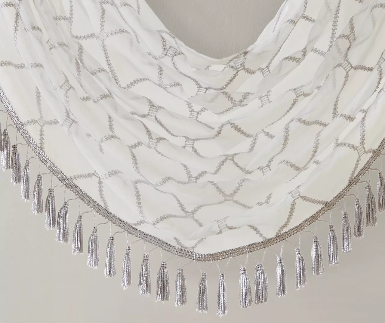 Clarissa Diamond Sheer Rod Pocket Waterfall Valance, (46") - Image 17