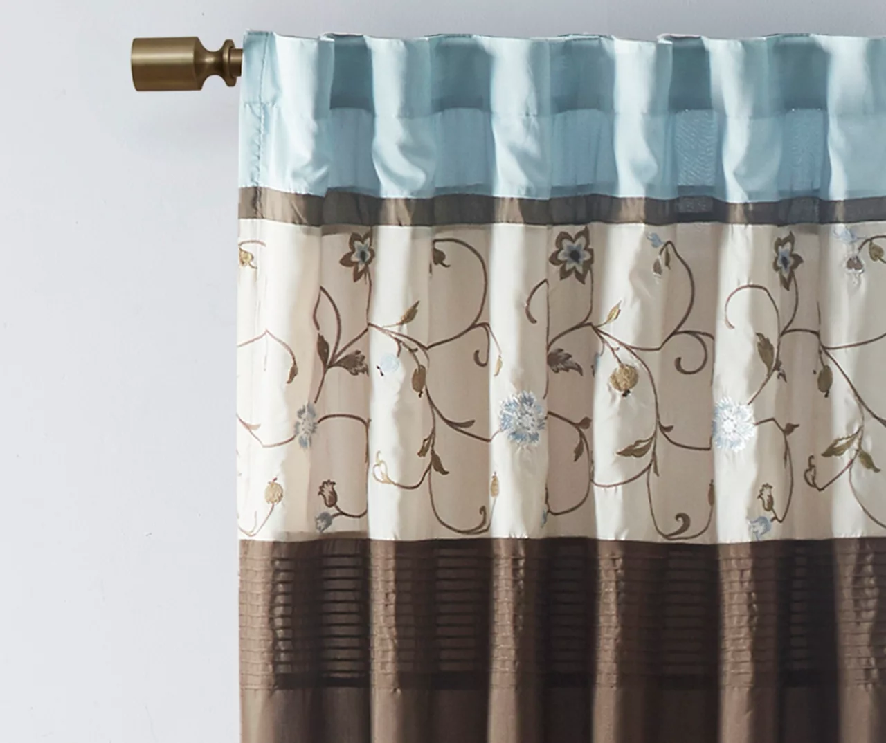 Monroe Embroidered Light-Filtering Rod Pocket Curtain Panel, (84") - Image 8