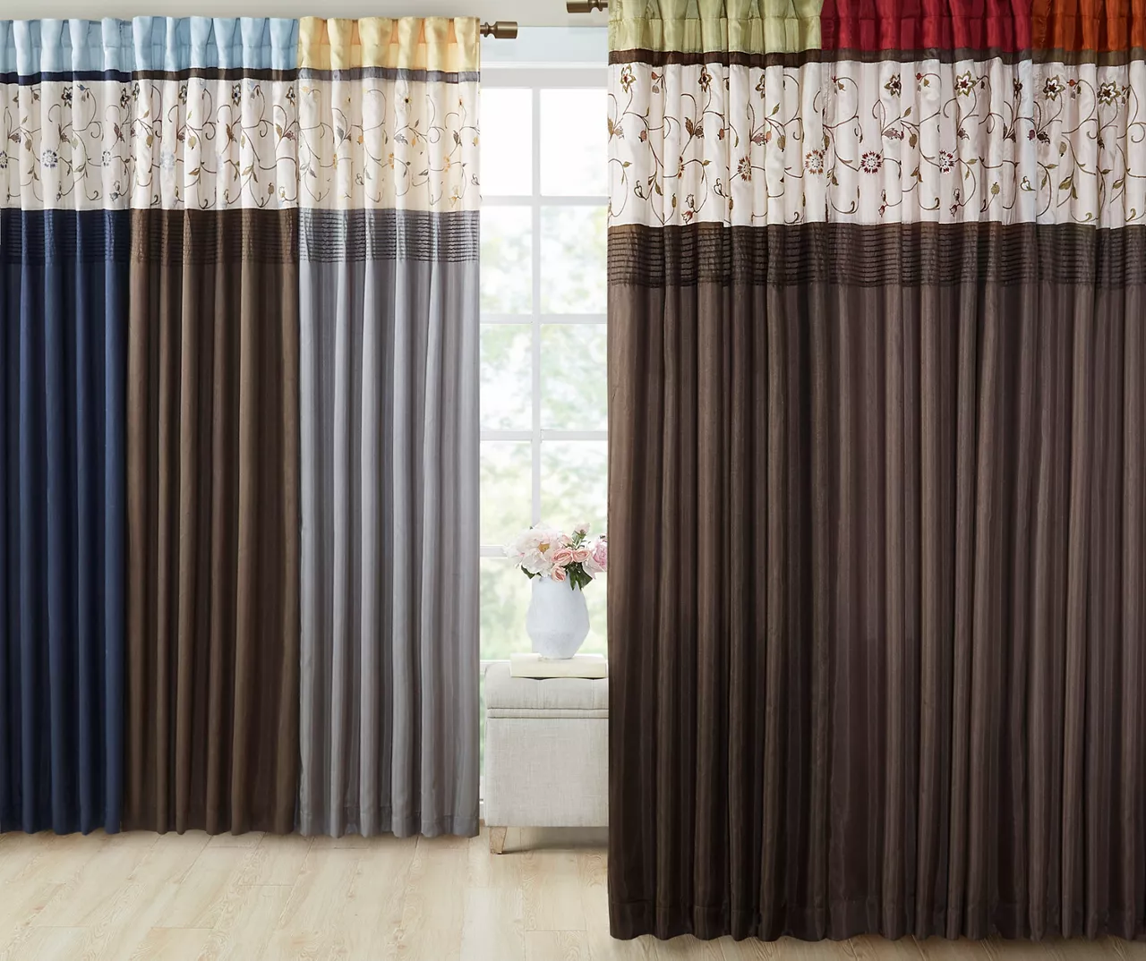 Monroe Embroidered Light-Filtering Rod Pocket Curtain Panel, (84") - Image 15