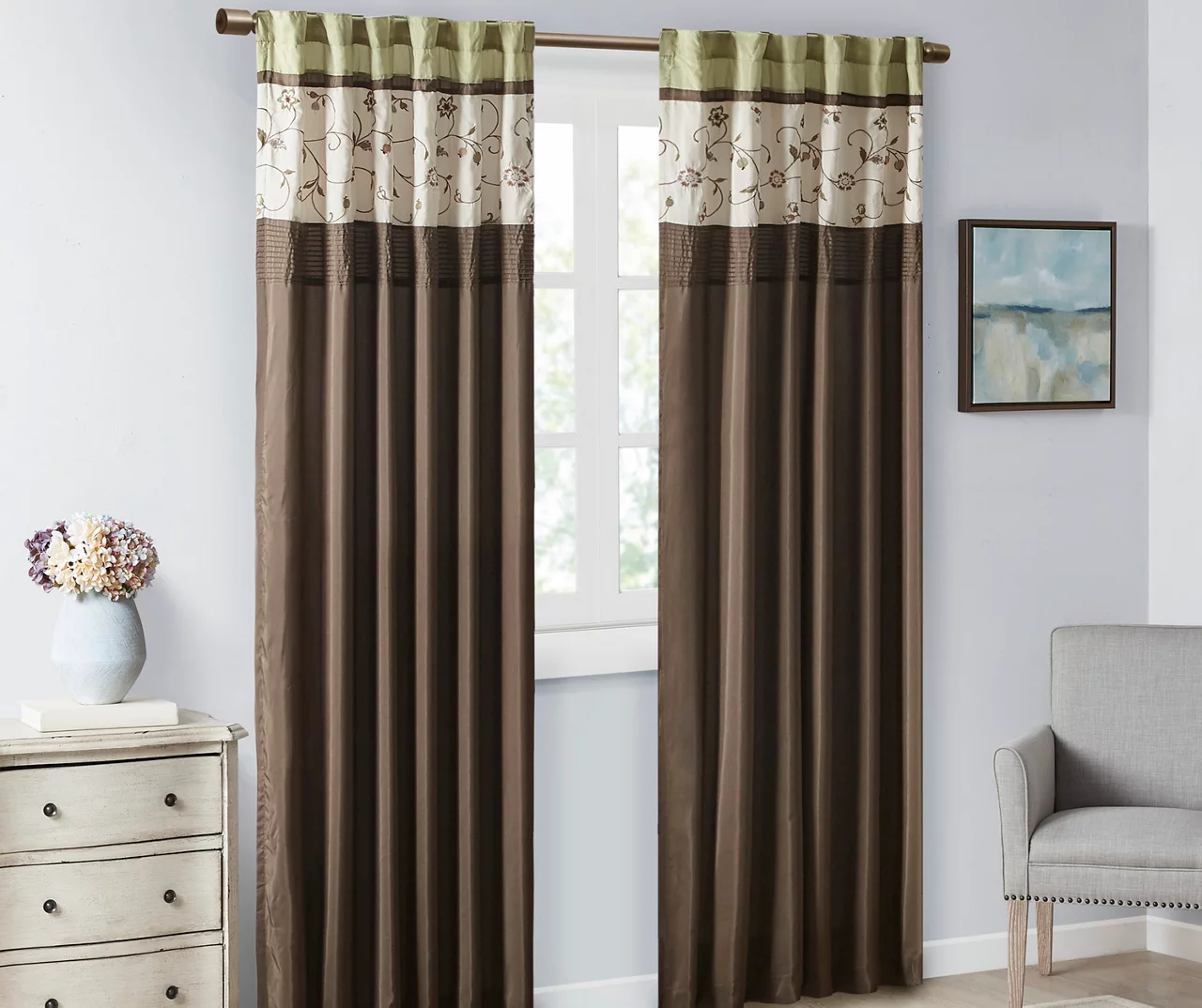 Monroe Embroidered Light-Filtering Rod Pocket Curtain Panel, (84") - Image 16