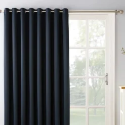 Loretta Navy Blackout Grommet Curtain Panel, (84")