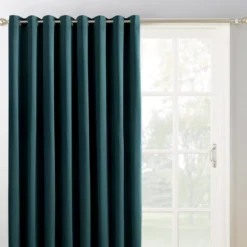 Loretta Teal Blackout Grommet Curtain Panel, (84")