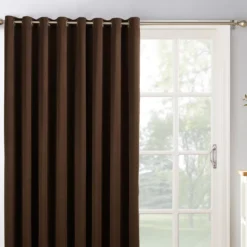 Loretta Chocolate Blackout Grommet Curtain Panel, (84")