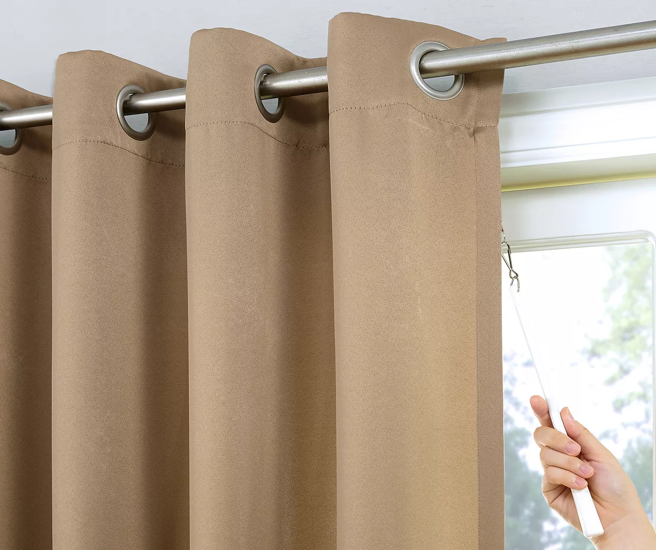 Loretta Taupe Blackout Grommet Curtain Panel, (84") - Image 2