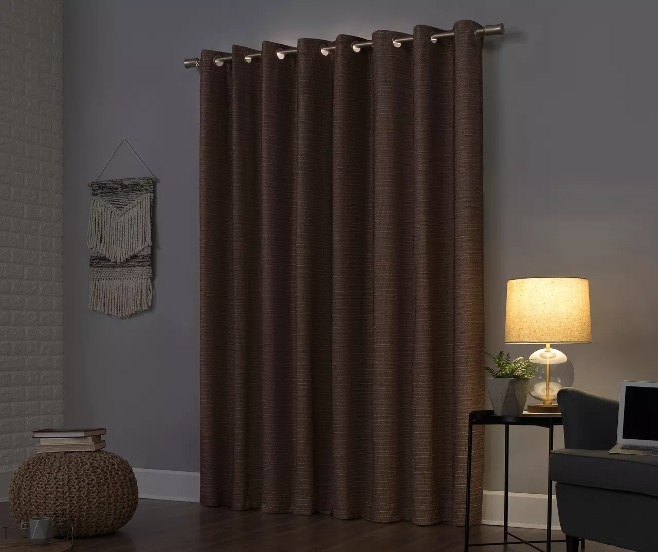 Wilbon Russet Linen Blackout Curtain Panel, (84") - Image 2