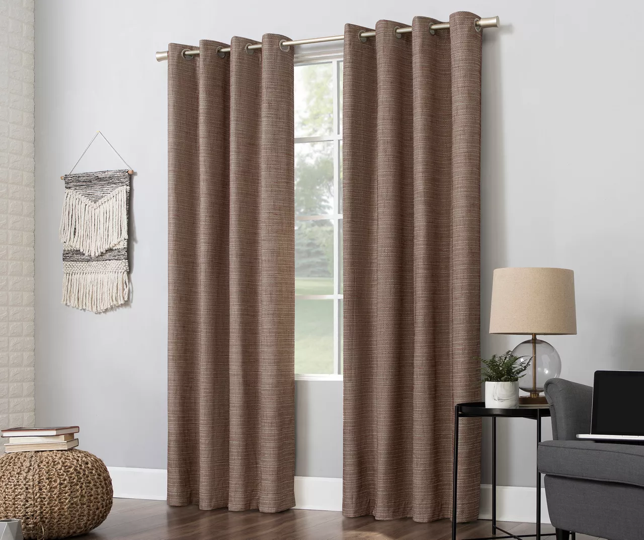 Wilbon Russet Linen Blackout Curtain Panel, (84") - Image 5