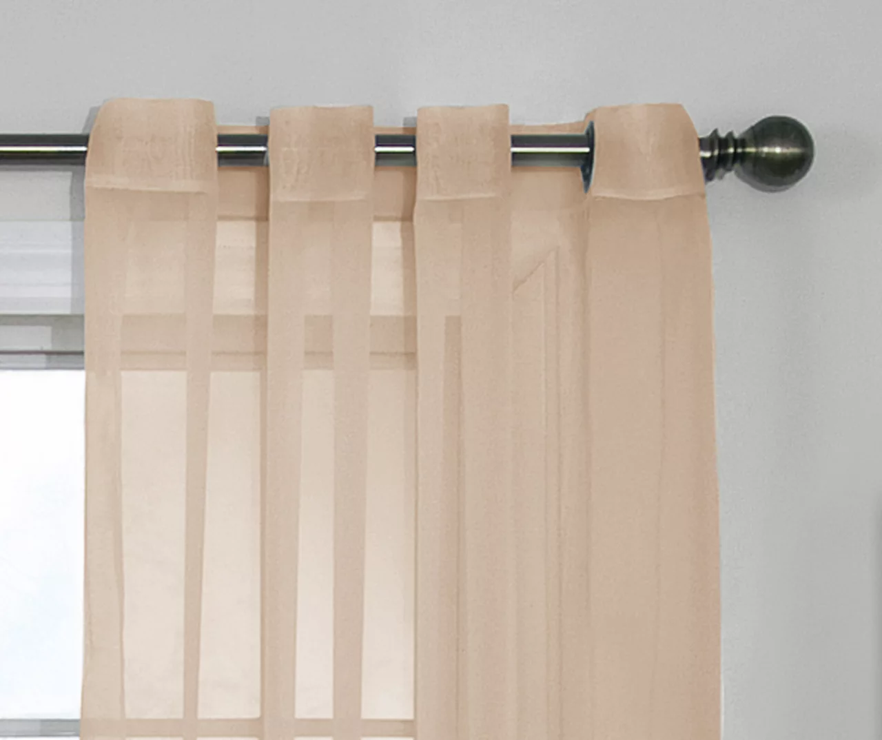 Curtain Fresh Latte Sheer Grommet Curtain Panel, (108") - Image 3