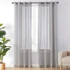 Curtain Fresh Light Gray Sheer Grommet Curtain Panel, (95")