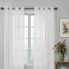 Curtain Fresh White Sheer Grommet Curtain Panel, (95")