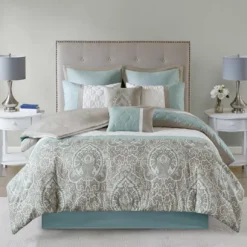 Stacie Seafoam Queen 8-Piece Comforter Set