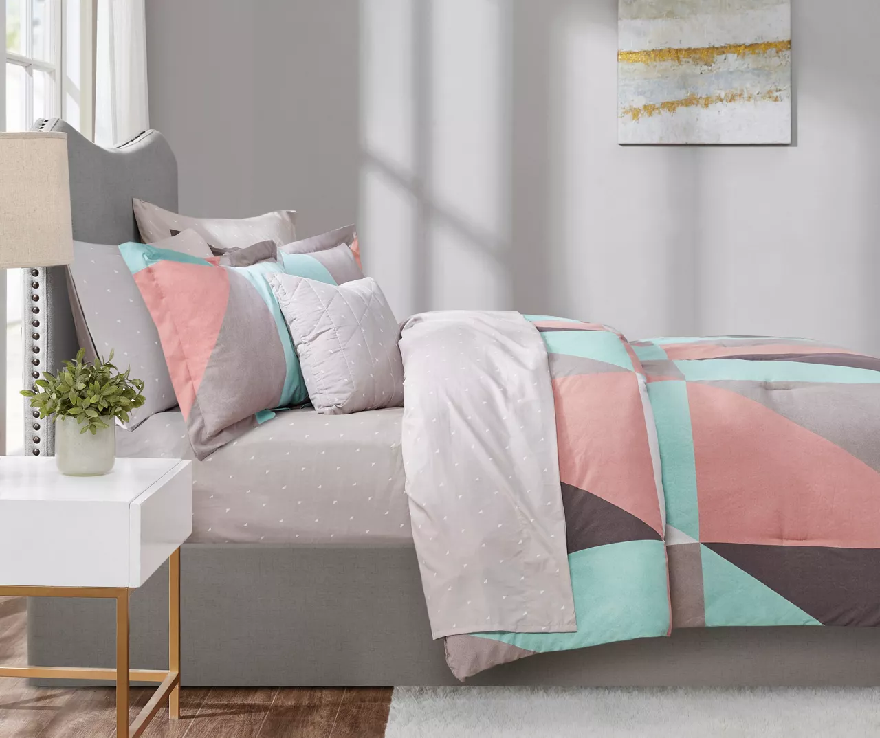 Zuri Aqua Reversible Comforter Set - Image 5