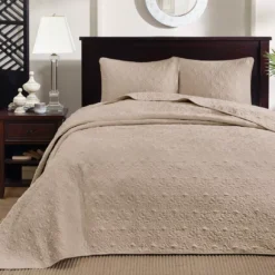 Vancouver Khaki Queen 3-Piece Bedspread Set