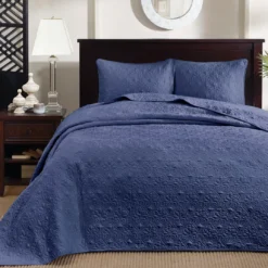Vancouver Navy Queen 3-Piece Bedspread Set