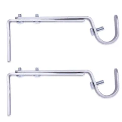 Legacy Satin Nickel Adjustable Curtain Rod Brackets, 2-Pack
