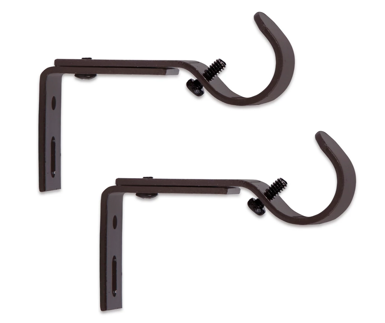 Legacy Brown-Black Adjustable Curtain Rod Brackets, 2-Pack