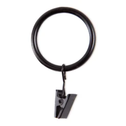 Legacy Brown & Black Curtain Rod Clip Rings, 14-Pack