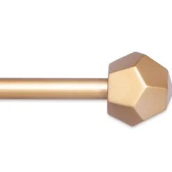 River Burnished Brass 5/8" Steel Decorative Curtain Rod, (36" - 66")