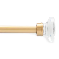 Audrey Burnished Brass 5/8" Steel Decorative Curtain Rod, (36" - 66")