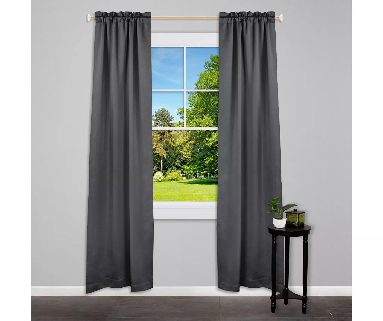 Audrey Burnished Brass 5/8" Steel Decorative Curtain Rod, (36" - 66") - Image 3