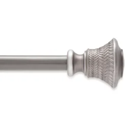 Tasha Italian Black 5/8" Steel Decorative Curtain Rod, (66" - 120")