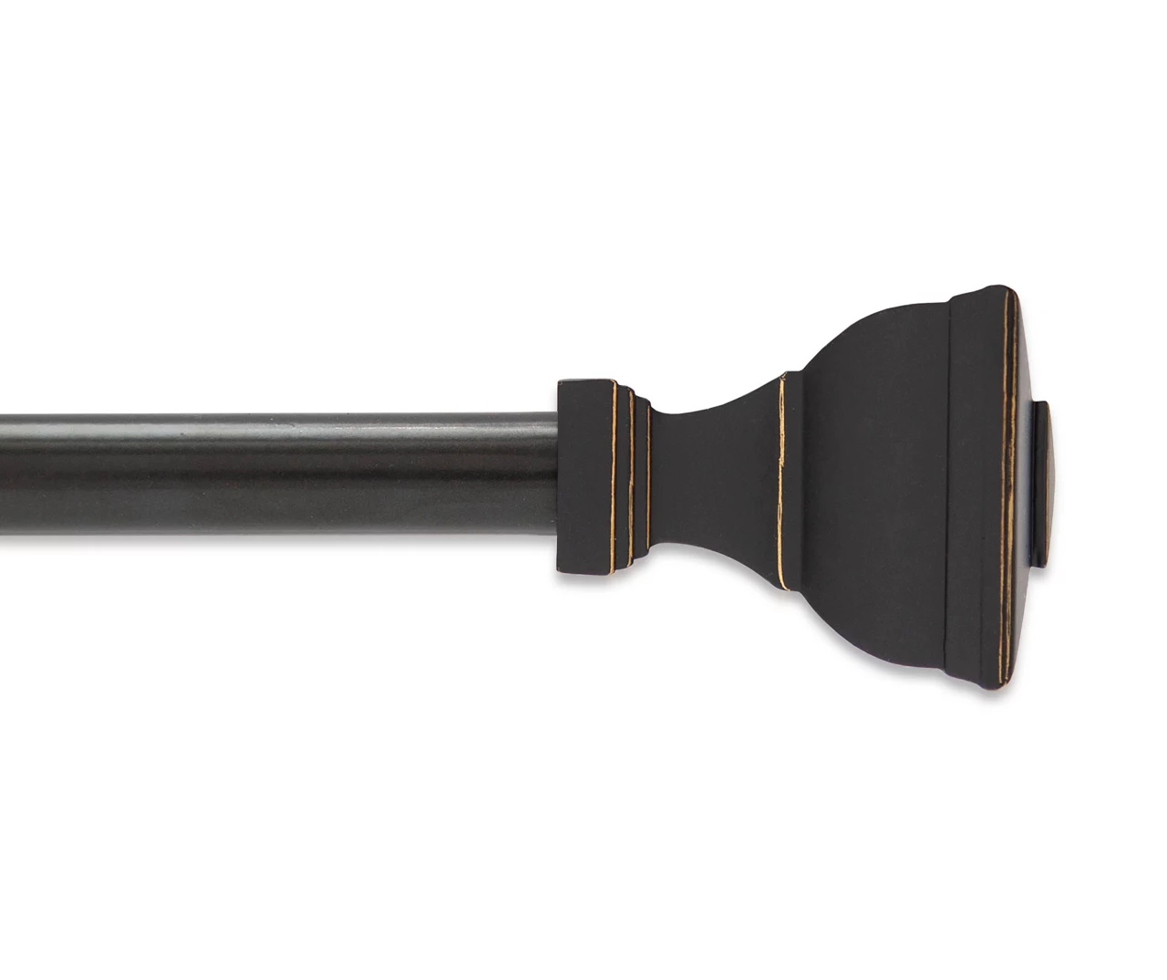 Mavis Oil Rubbed Bronze 5/8" Steel Decorative Curtain Rod, (36" - 66")