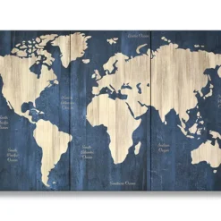 Blue Map Canvas