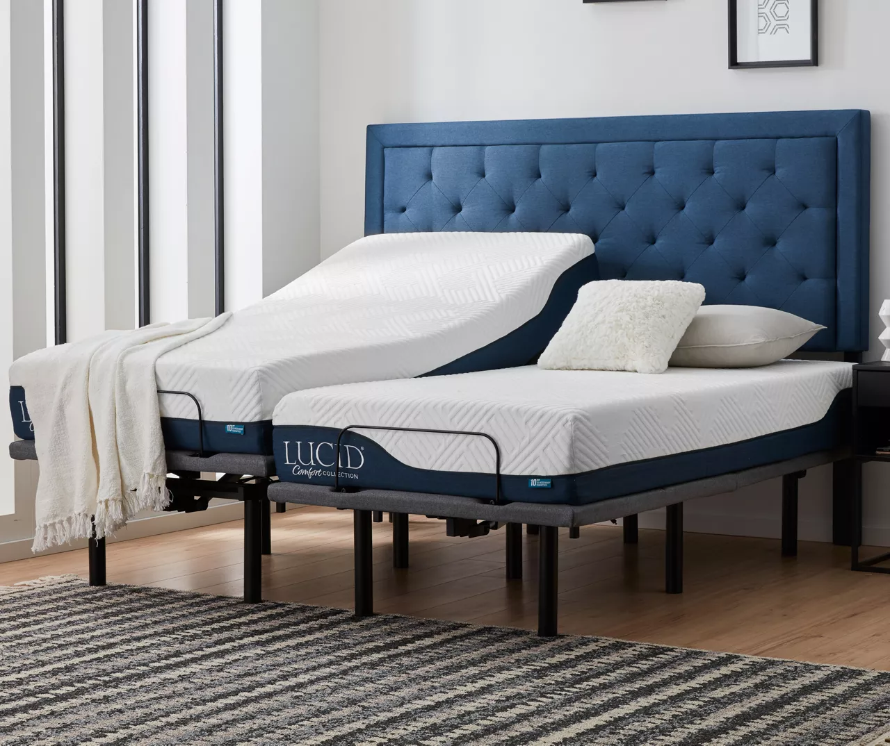 Lucid Comfort Collection 10" Hybrid Memory Foam Mattress & Adjustable Bed Base Set - Image 3