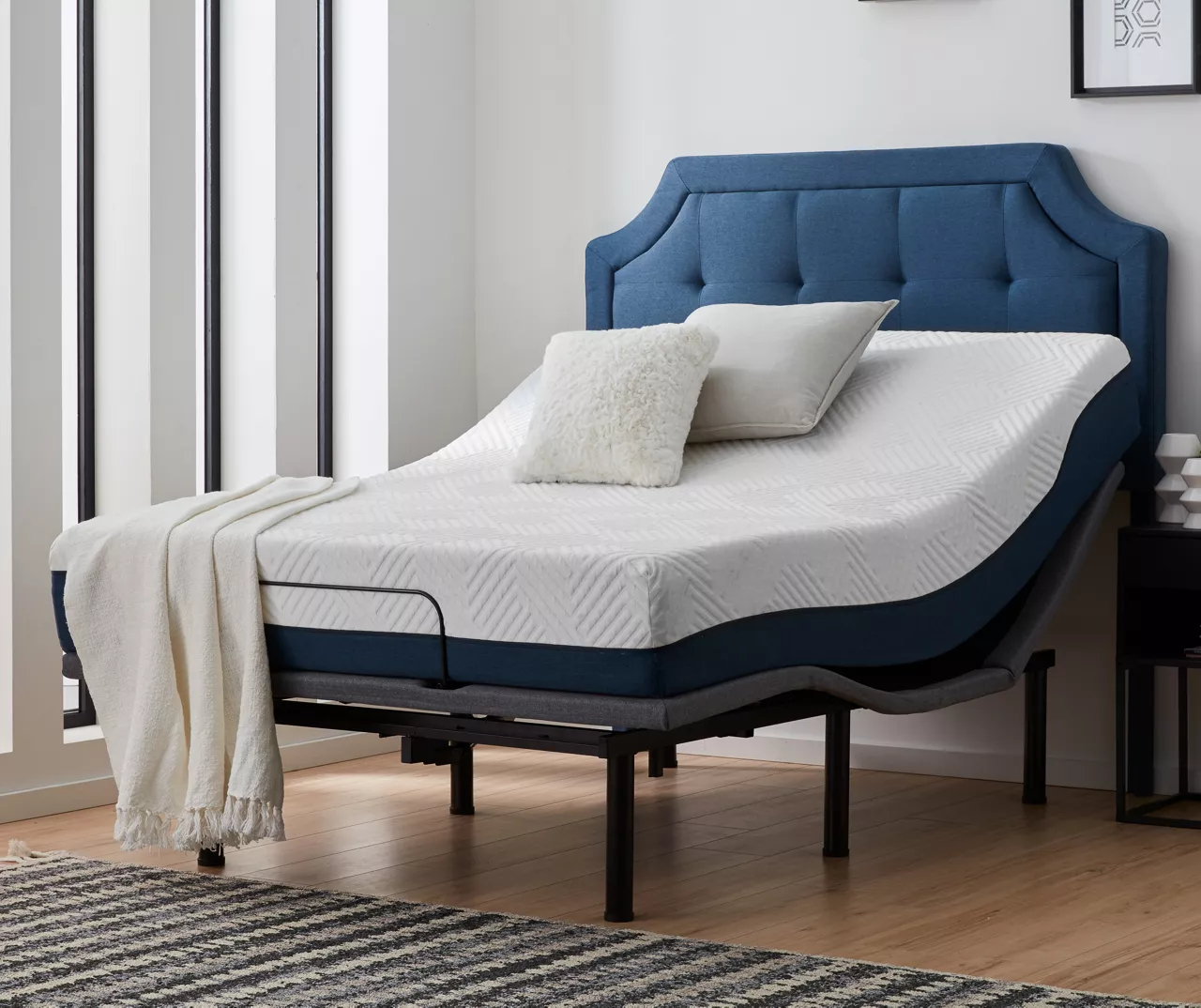 Lucid Comfort Collection 10" Hybrid Memory Foam Mattress & Adjustable Bed Base Set