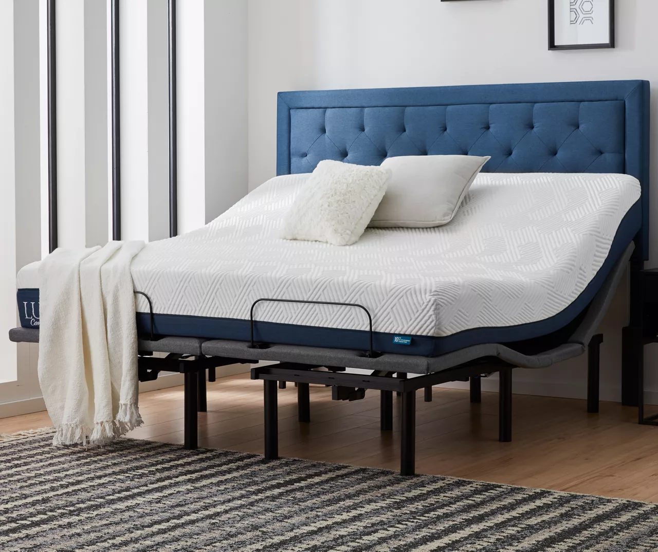 Lucid Comfort Collection 10" Hybrid Memory Foam Mattress & Adjustable Bed Base Set - Image 2