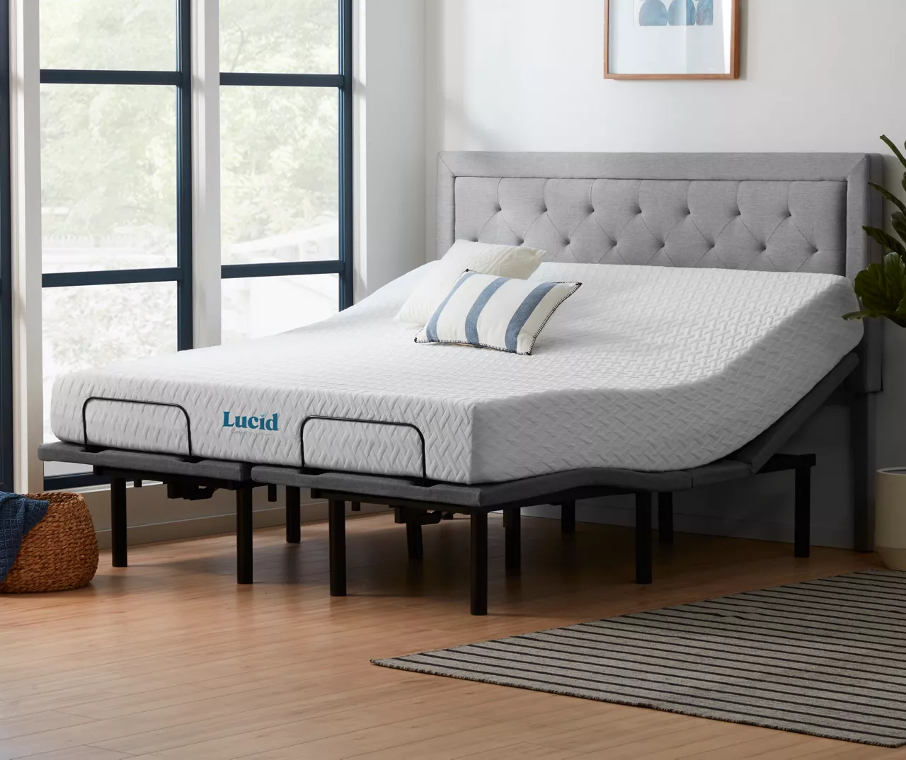 10" King Plush Memory Foam Mattress & Adjustable Bed Base Set