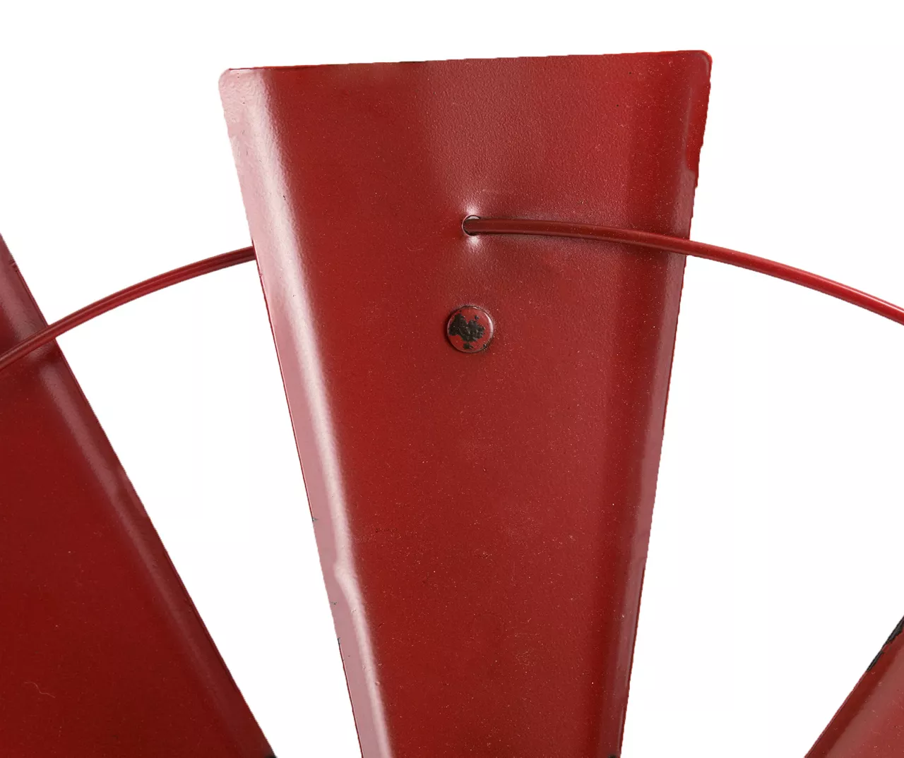 22.05" Red Metal Windmill Wheel Wall Decor - Image 6