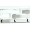 White Tiered Slat Wall Shelf With 3 Hooks