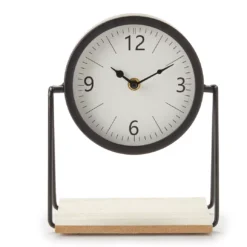 Black Round Elevated Tabletop Clock