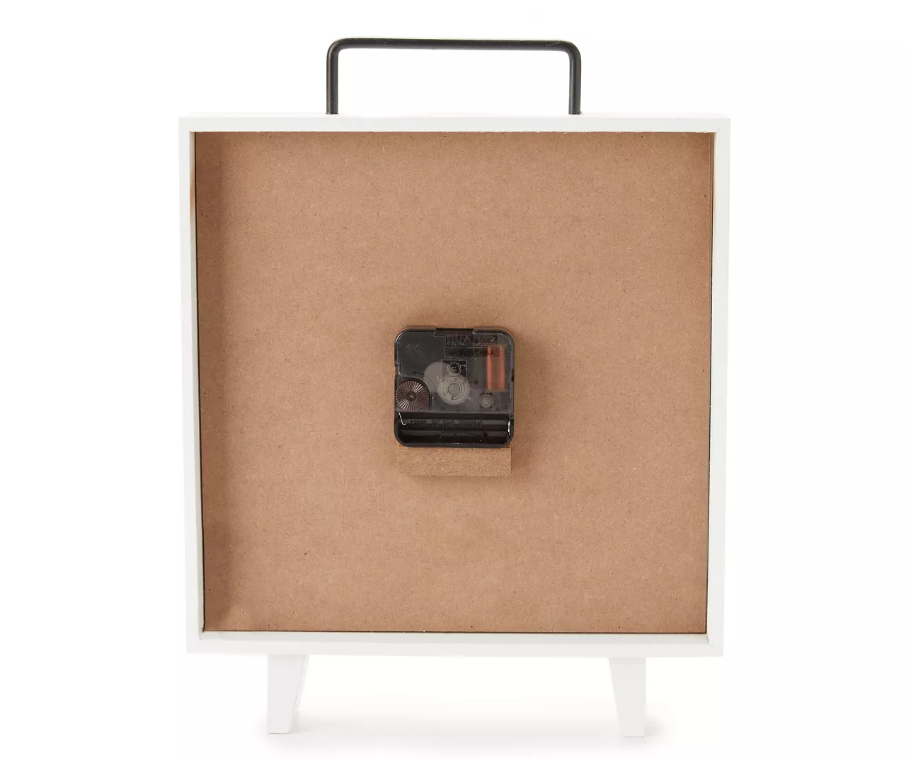 White Roman Numeral Square Tabletop Clock - Image 2