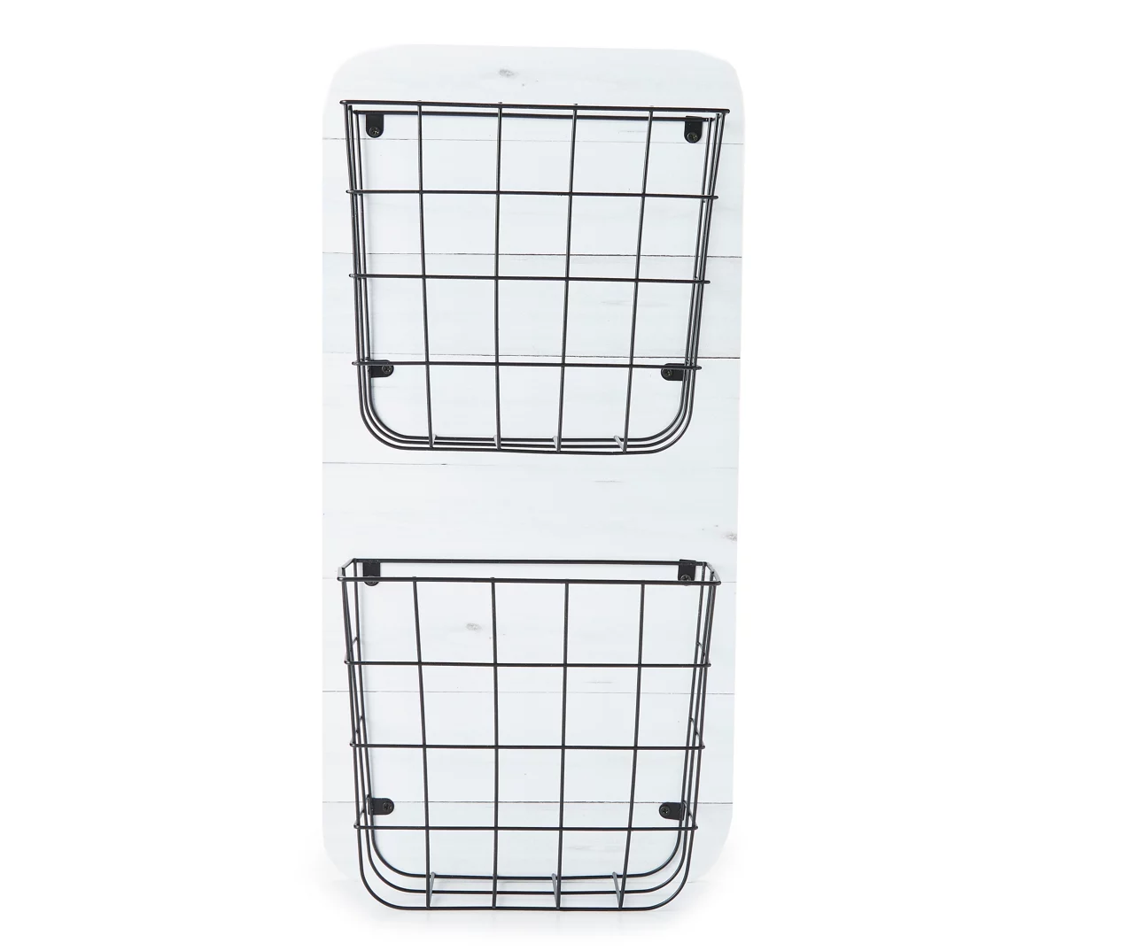 White Wire Double-Bin Mail Wall Organizer
