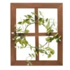 Brown & Green Wreath On Window Pane Wall Décor