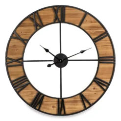 Tan 30" Farmhouse Wall Clock