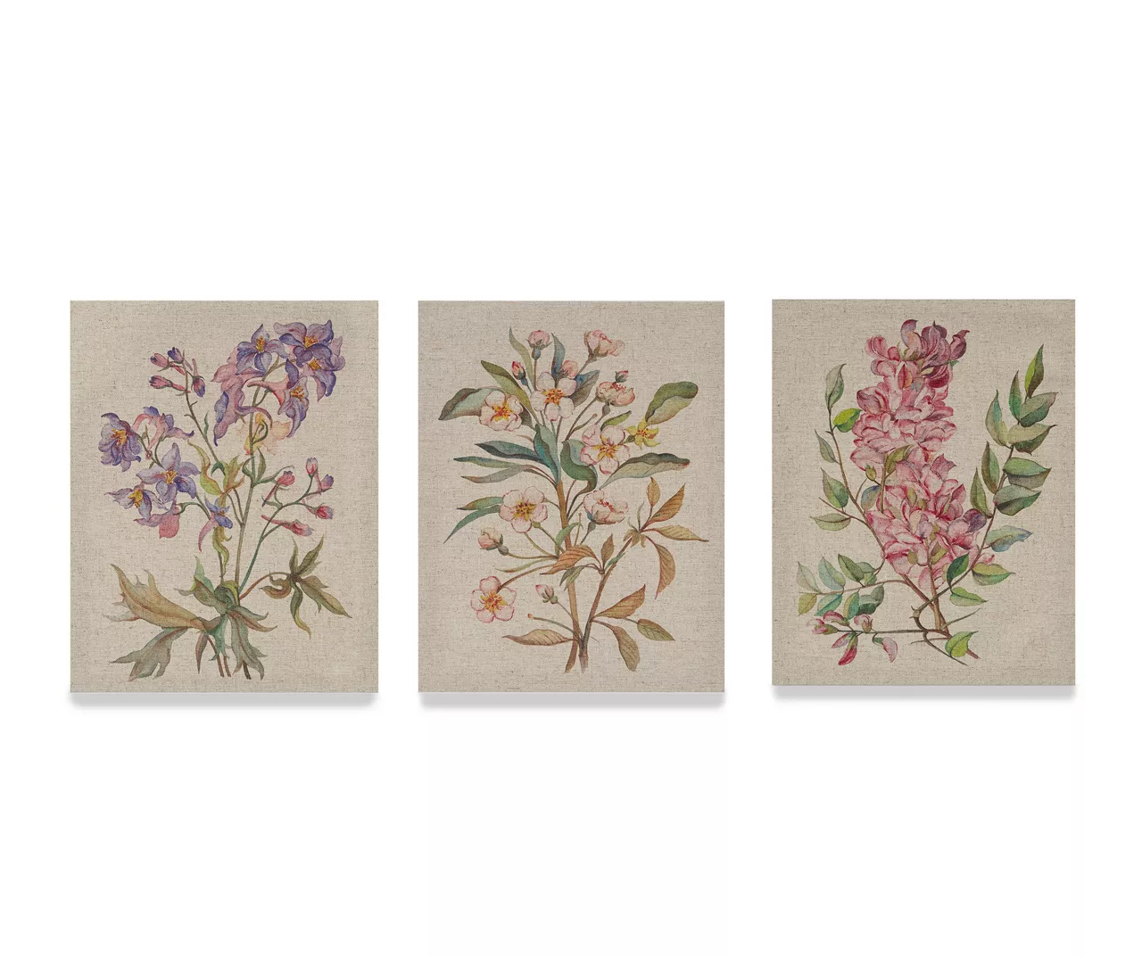 Linen Botanicals 3-Piece Canvas Set