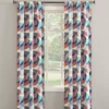 Turquoise Fraction Print Ashby Blackout Rod Pocket Curtain Panel, (84")