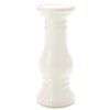 Ivory Ceramic Pillar Candle Holder, (10")